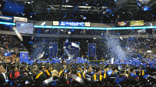Confetti Blower at a Graduation Ceremony